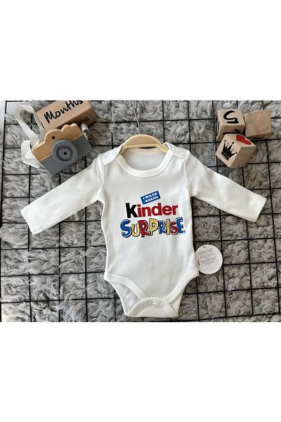 TRENDİMİZBİR بدلة طفل مطبوعة بأزرار كبس من Kinder Suprise