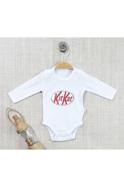 TRENDİMİZBİR Kitkat Printed Snap Baby Bodysuit