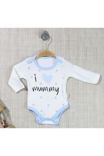 TRENDİMİZBİR Mummy Heart Printed Snap Baby Bodysuit