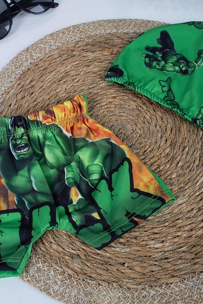TRENDİMİZBİR Hulk Printed Baby Boy Boned Sea Shorts