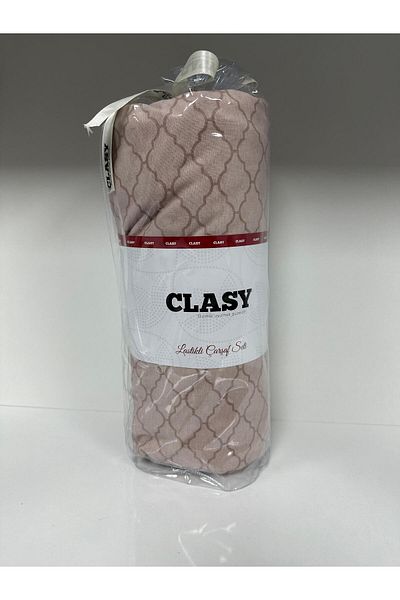 Clasy طقم ملاءات مرنة من Ranforce بنمط مزدوج وقهوة حليب