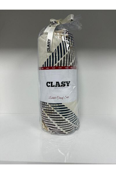 Clasy طقم ملاءات مرنة Ranforce مزدوج مخطط ملون