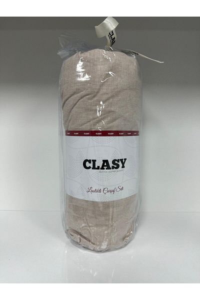 Clasy طقم ملاءات مطاطية من رانفورس، قهوة حليب مخططة مزدوجة