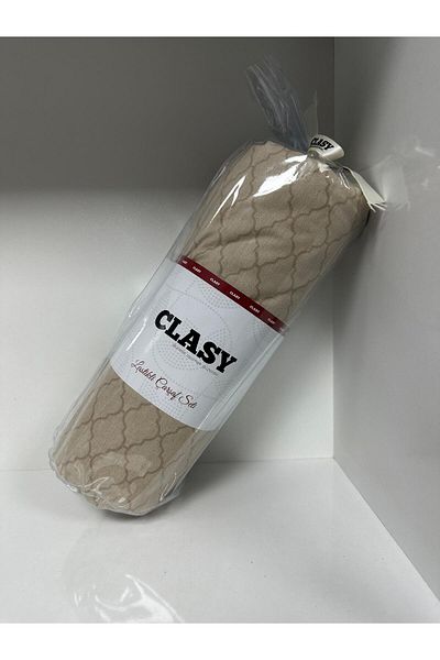 Clasy طقم ملاءات مرنة من Ranforce بنمط مزدوج وقهوة حليب