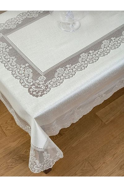 Madame Clean Home Față de masă din tul fără griji Design elegant Lacy 160x220