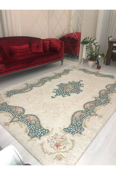 Madame Clean Home Ελαστικό κάλυμμα χαλιού Sultan Green Model Silk Velvet