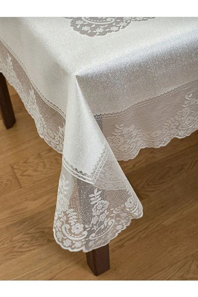 Madame Clean Home Față de masă din tul fără griji Design elegant Lacy 160x220