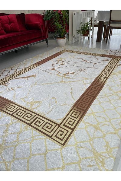 Madame Clean Home New Gold Pyramid Model Elastic Velvet Carpet Cover