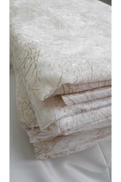 Selçuklu Tekstil Cream Sponge Sofa Sofa Bed Cover Vein Patterned Shiny