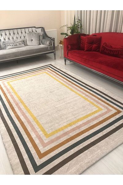 Madame Clean Home نموذج إطار ملون جديد غطاء السجاد المخملي المرن