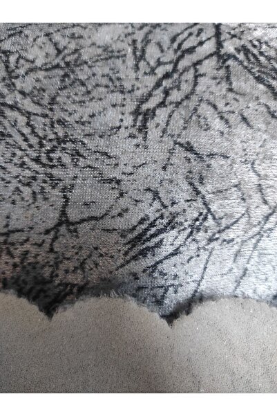 Selçuklu Tekstil Süngerli Koltuk Çekyat Örtüsü Damar Desenli Parlak Gri