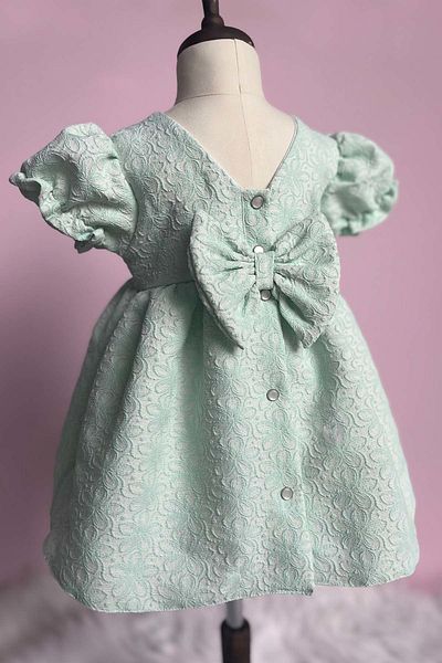 Bertuğ Bebek Water Green Special Design Baby Girl Evening Dress - Birthday Dress