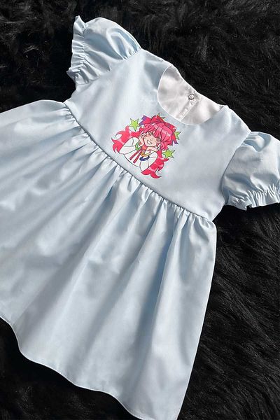 Bertuğ Bebek Φόρεμα Anime Girl Candy με στάμπα Baby Blue Girl Παιδικό Βρεφικό Ποπλίνα