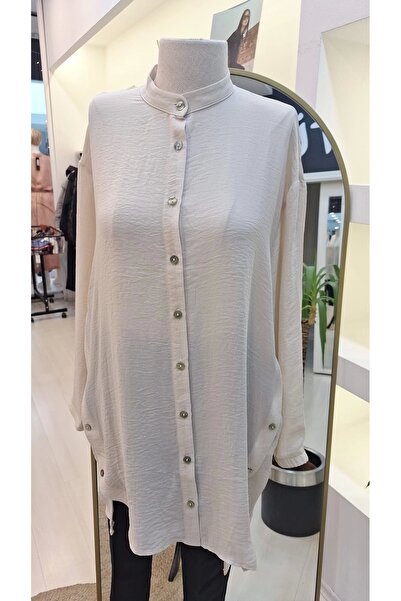 Invee Beige Judge Collar Jazz Tunic - 6941