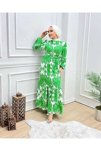 Vibeys Moda Φόρεμα Hijab με μακρύ ύψος από ύφασμα βισκόζης