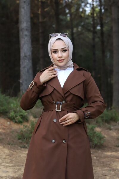 Vibeys Collection Αδιάβροχη γυναικεία καμπαρντίνα με επένδυση στη μέση και ζώνη