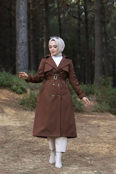 Vibeys Collection Αδιάβροχη γυναικεία καμπαρντίνα με επένδυση στη μέση και ζώνη