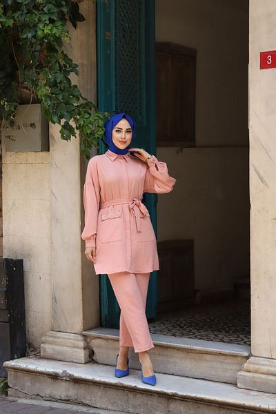 Vibeys Collection Ζωντανό διπλό κοστούμι με μαργαριταρένιες τσέπες