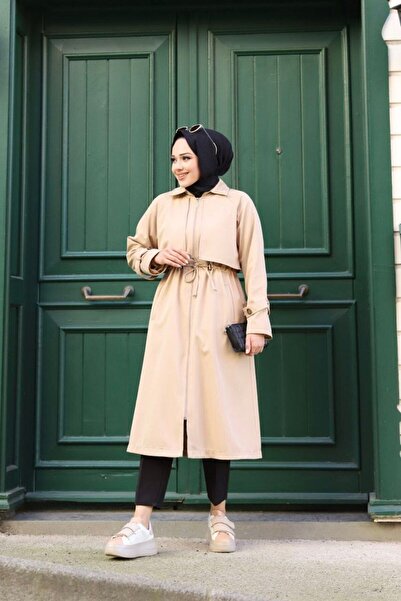 Vibeys Collection Αδιάβροχη γυναικεία καμπαρντίνα με επένδυση με φερμουάρ