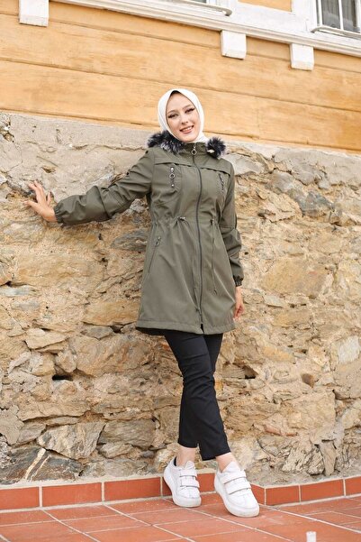 Vibeys Collection Χακί Και Αδιάβροχο Γυναικείο Χειμερινό Παλτό & Παλτό