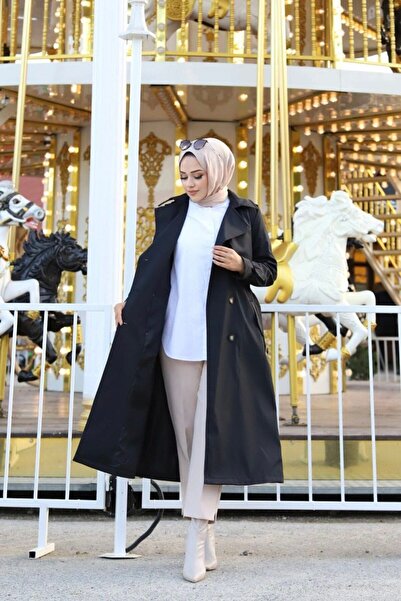 Vibeys Collection Αδιάβροχη γυναικεία καμπαρντίνα με επένδυση στη μέση και ζώνη