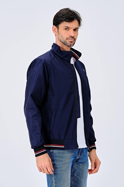 Vibeys Collection Синя сорочка з підкладкою, водо- та вітронепроникна, з реверсом, сезонна чоловіча куртка