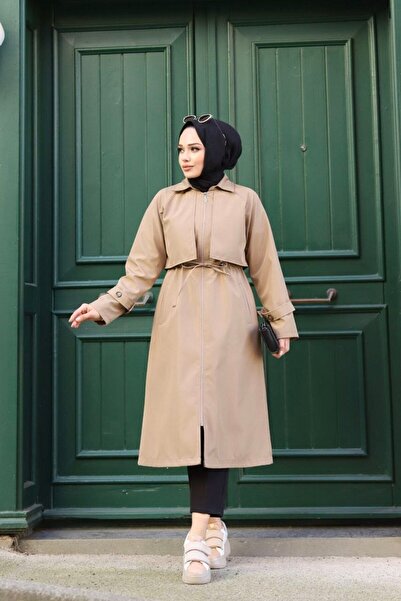 Vibeys Collection Αδιάβροχη γυναικεία καμπαρντίνα με επένδυση με φερμουάρ