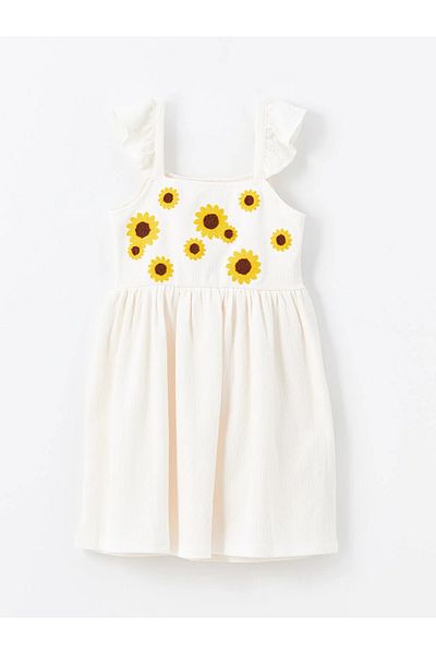 LC Waikiki LCW Kids Square Collar Floral Girl's Dress
