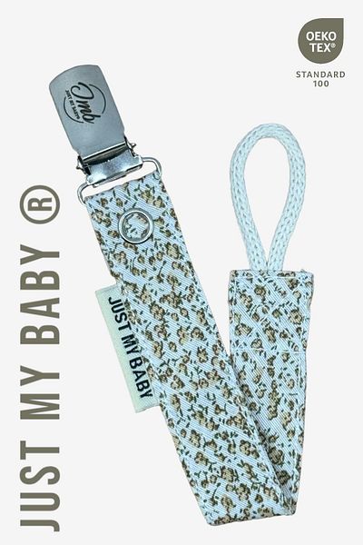 JMB Just My Baby Beige, Blue and Colorful Floral Patterned Pacifier Strap - Set of 3 - Cotton