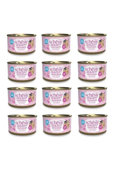 Schesir Baby Cat Tavuk ve Ciğerli Yavru Kedi Konservesi 70 Gr. X 12 Adet