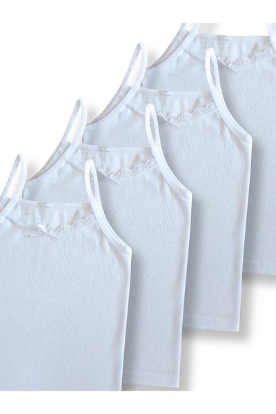 Perakids 100% Cotton Ribbed Girl's Athlete Undershirt Underwear Set of 4