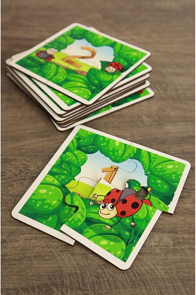 kutuTR Wooden Colored Children's Puzzle Set - Learning, Puzzle, Size 13x13, 4 Pieces, 10 Pieces
