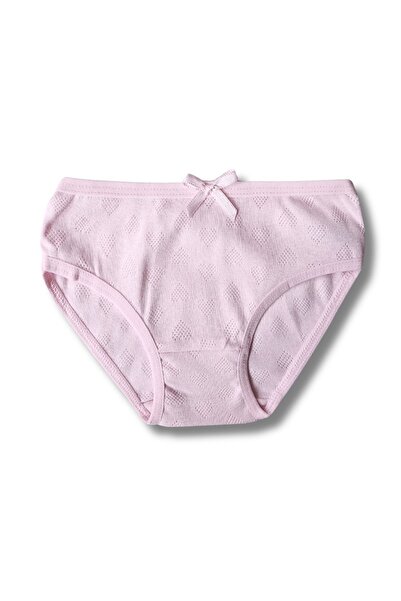 Perakids 100% Cotton Girl's Jacquard Air Conditioned Slip Panties Underwear Set of 6