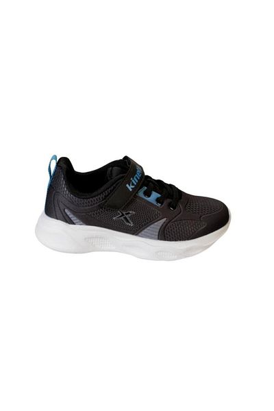 Kinetix Boy's Sneakers - Black Gray, Velcro Skin, Sports Walking Shoes