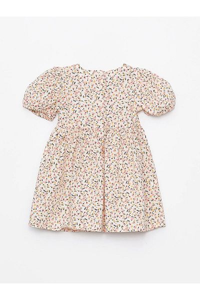 LC Waikiki LCW ECO Crew Neck Short Sleeve Printed Baby Girl Dress