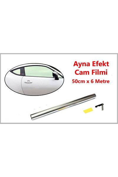 Kgn Mirror Glass Film Auto Window Film Silver Mirrored Glass Film 6 Meters X 50 cm With Apparatus Boxed Home Office Auto Vehicle