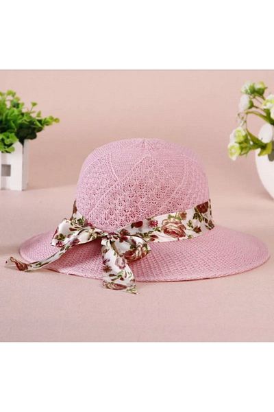 Kardelen Butik Denizli Panama Women's Beach Hat (Mercerized) (Pink)