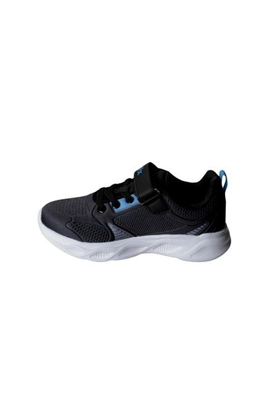 Kinetix Boy's Sneakers - Black Gray, Velcro Skin, Sports Walking Shoes