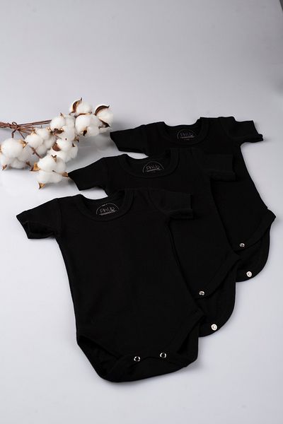 PİNUPTEX Set of 3 100% Cotton Baby Bodysuits - Short Sleeve and Snaps