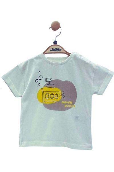 Çikoby Cotton T-shirt and Checked Shorts Set for Baby Boy