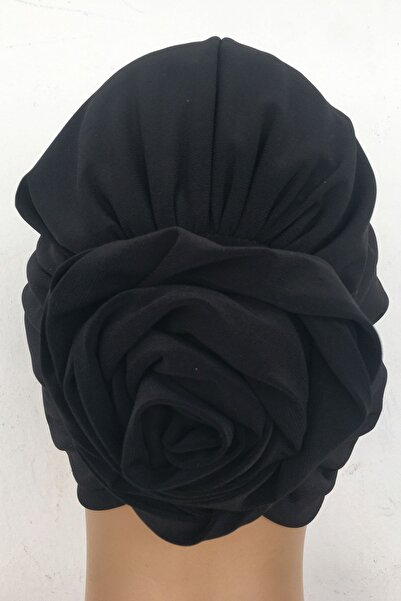 Vera Bonnet Ready Turban Rose Knot - Black