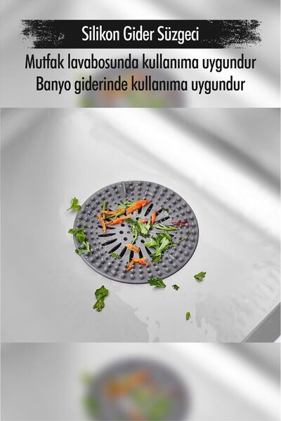 RELATOS Silikon Lavabo Gideri Süzgeci 13 cm büyük boy mutfak banyo gider koru...