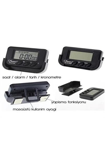 RELATOS E V Araç Ofis Için Dijital Saat Kronometreli Alarmlı Pilli Saat Öğren...
