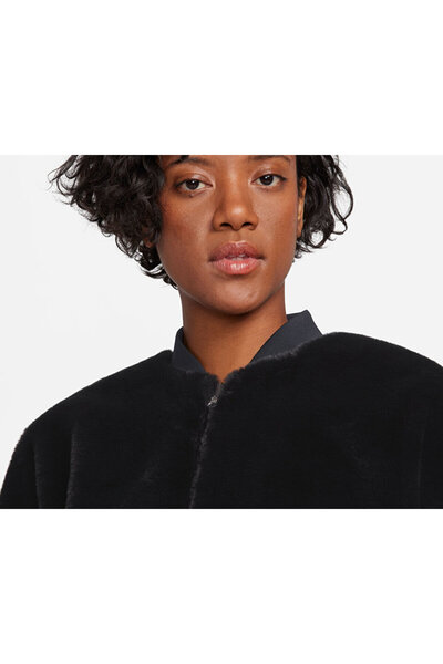 Nike (GENİŞ KALIP) !!!!kadın Günlük Çift Taraflı Bomber Ceket W Sportswear Fb8692-010 Siyah