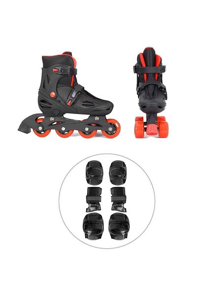 Spor Byfit Multi Functional, Double Row or Single Row Roller Skates + Protective Set