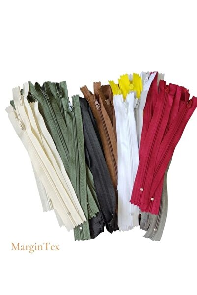 MarginTex Naylon Pantolon Fermuarı 18 Cm Tip 5 ( 50 Adet- Karışık Renk )