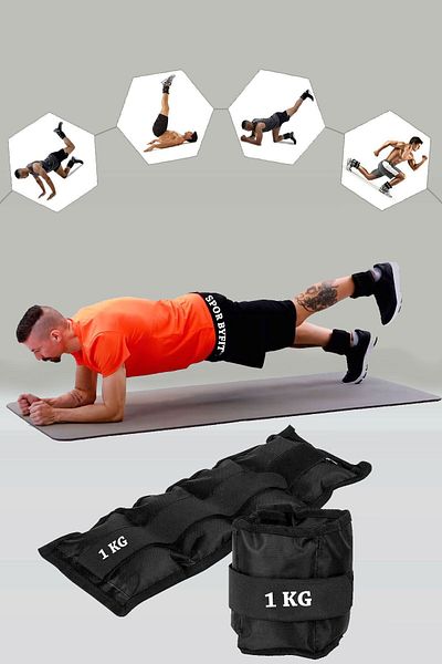 Spor Byfit 1 Kg Black Deluxe Comfort Hand and Foot Weight