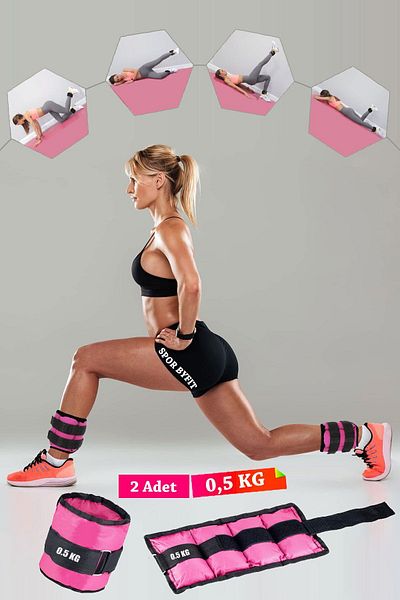 Spor Byfit 0.5 Kg Fuchsia Deluxe Comfort Hand and Foot Weight