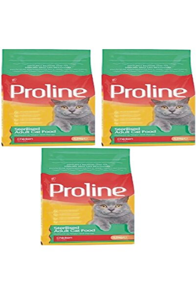 Pro Line sterilised tavuklu kısırlaştırılmış kedi maması 1,2 kg x 3 Adet
