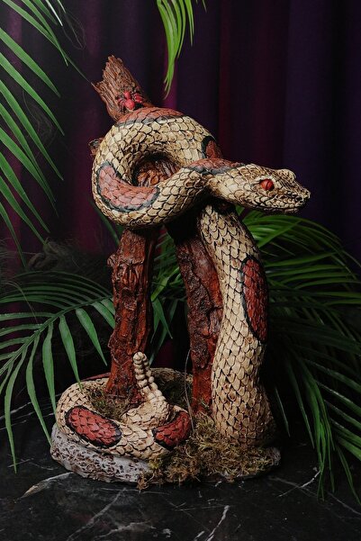 Lina Art hediyelik Dalda Yılan Heykeli